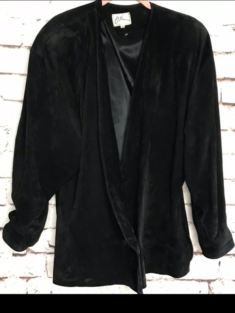 J. FOSS 80’s Vintage Black Suede jacket Size Small - Picture 1 of 16